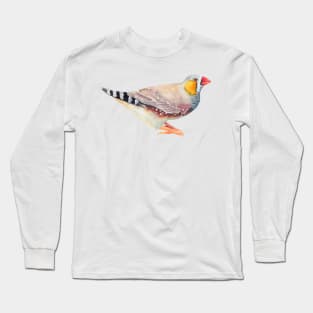 Zebra Finch - Australian Bird Illustration Long Sleeve T-Shirt